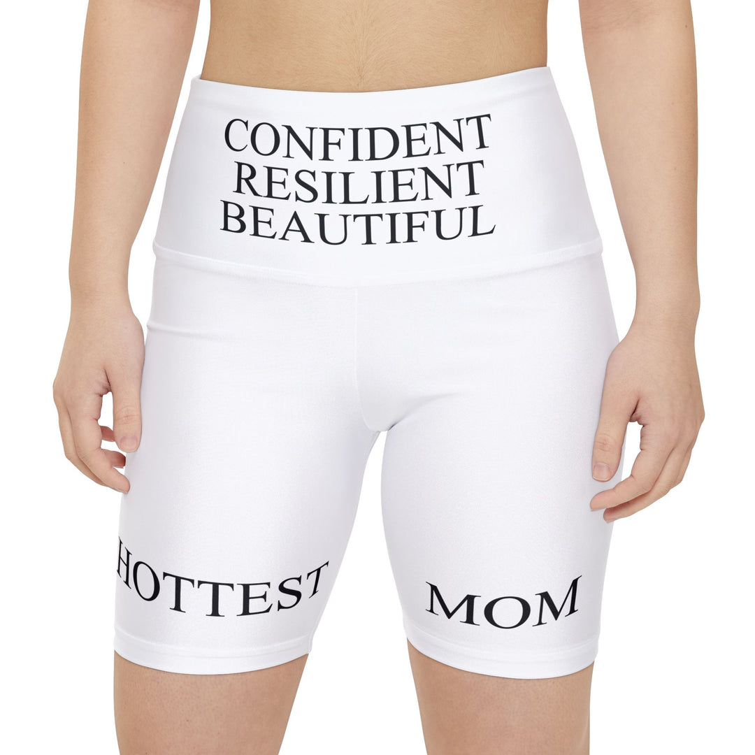Empowerment Workout Shorts | Confident, Resilient, Beautiful (WHITE)