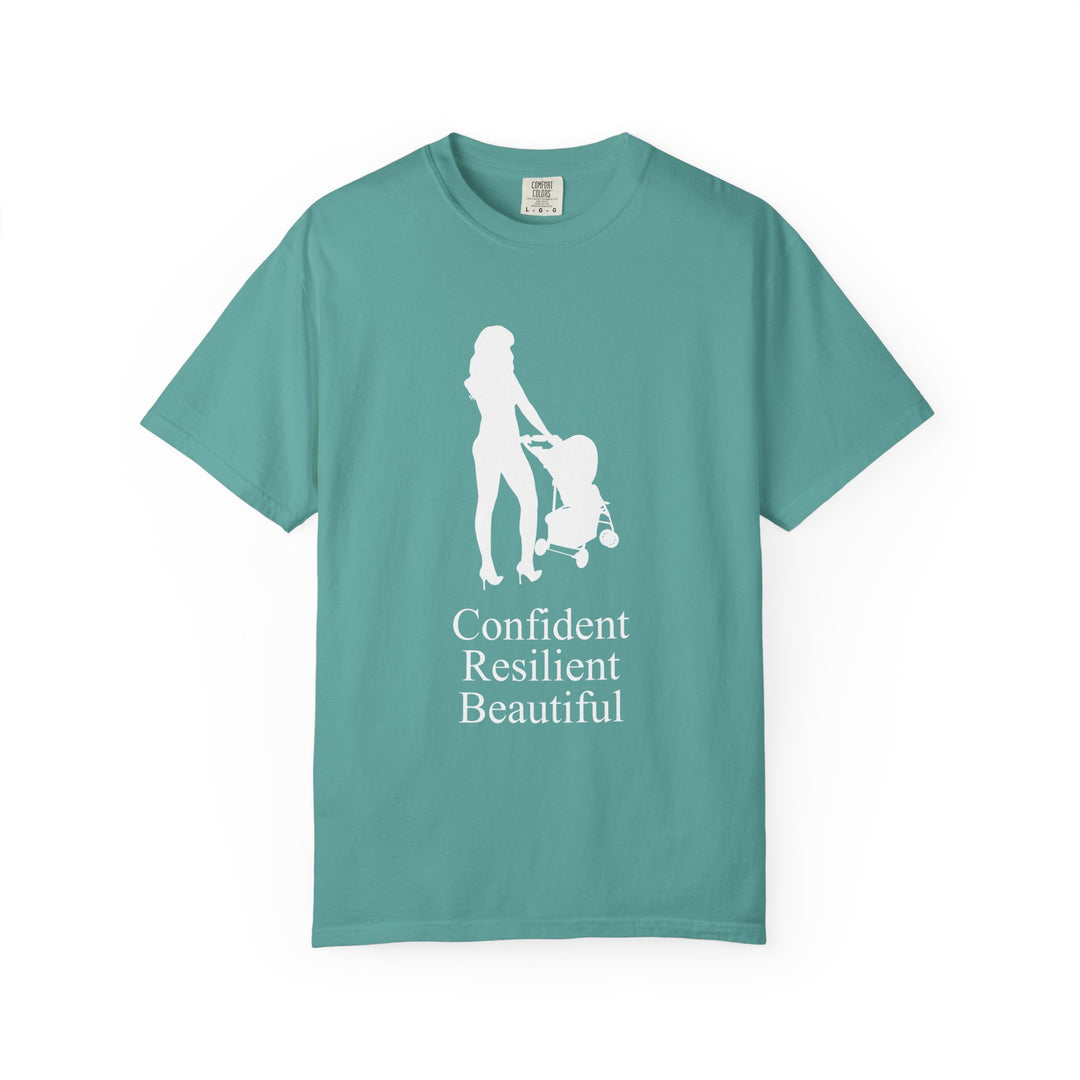 Confident, Resilient, Beautiful T-Shirt | Hottest Mom Logo | Comfort Colors