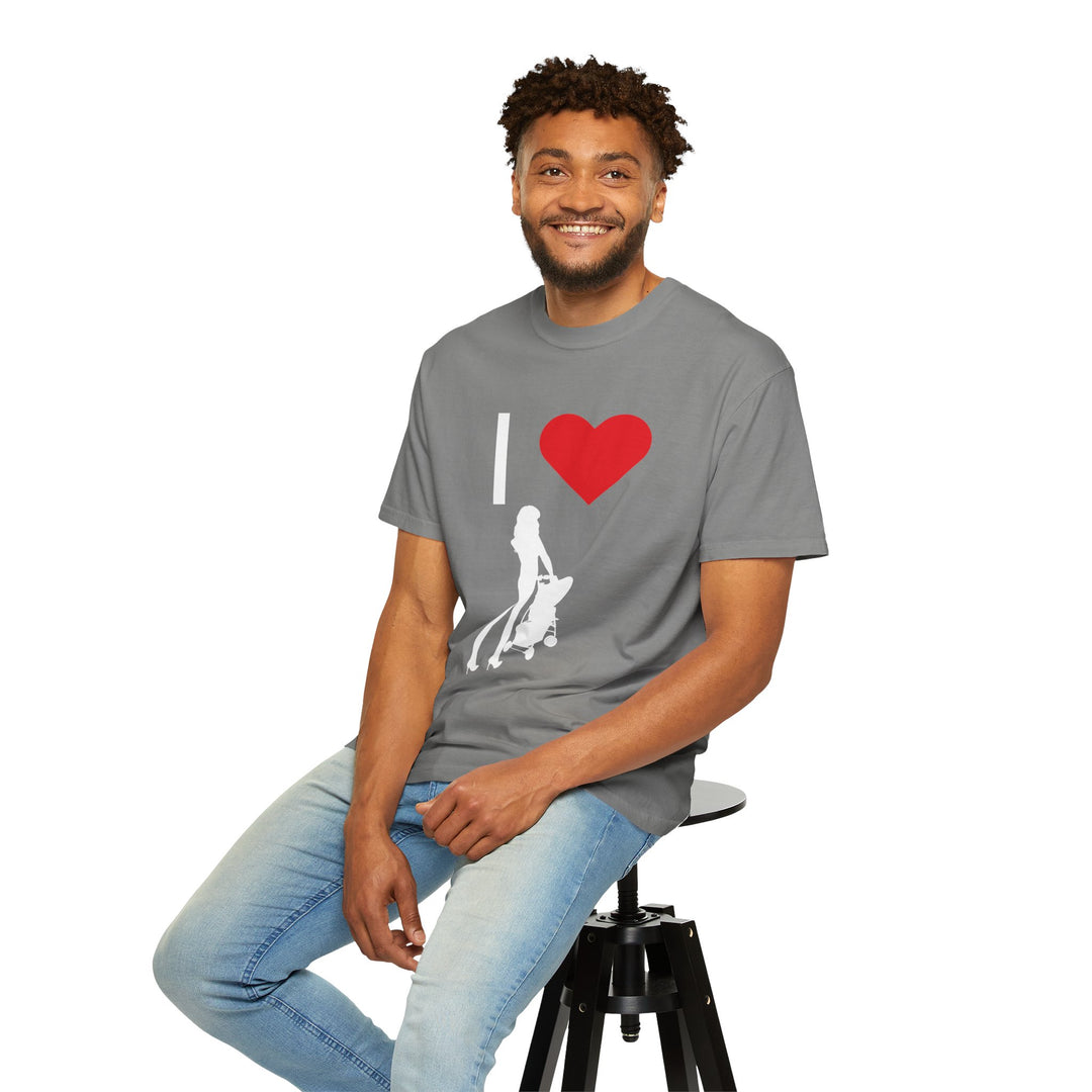 I ❤️ Hottest Mom Unisex Garment-Dyed T-Shirt | Celebrate Love and Empowerment