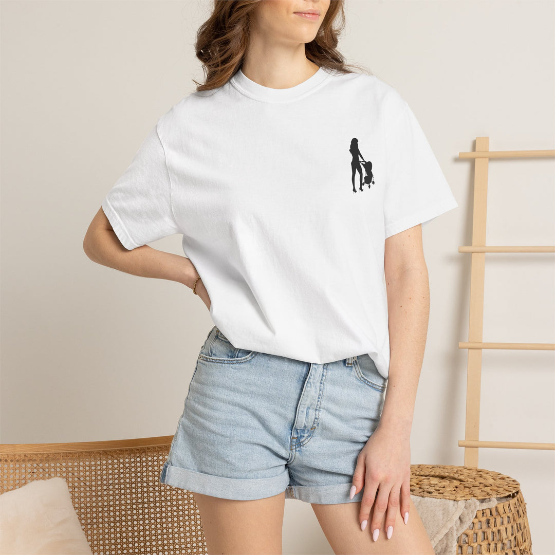 Subtle Hottest Mom Logo Unisex Garment-Dyed T-Shirt